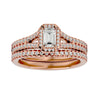 Lab Grown Princess Cut Diamond Halo Ring In Rose Gold