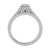 Lab Grown Princess Cut Diamond Halo Ring In Platinum