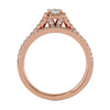 Lab Grown Princess Cut Diamond Halo Ring In Rose Gold