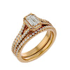 Lab Grown Princess Cut Diamond Halo Ring In Yellow Gold