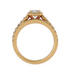 Lab Grown Princess Cut Diamond Halo Ring In Yellow Gold