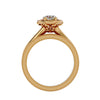 Lab Grown Round Cut Diamond Halo Ring In Yellow Gold