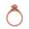 Lab Grown Round Cut Diamond Halo Ring In Rose Gold