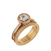 Lab Grown Round Cut Diamond Halo Ring In Yellow Gold