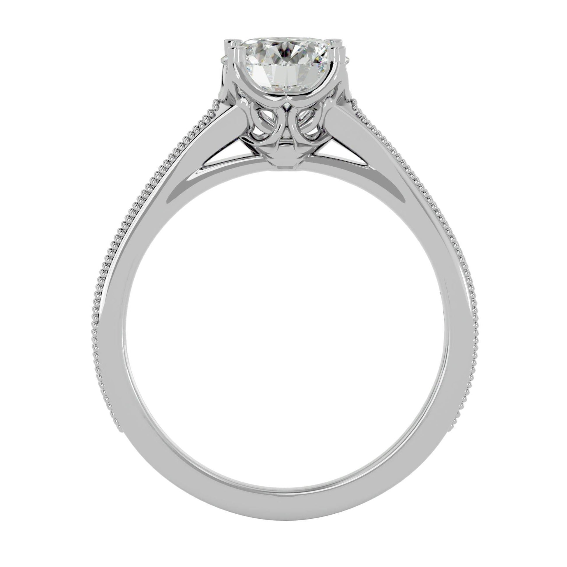 Lab Grown Round Cut Diamond In White Gold Ring