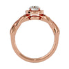 Lab Grown Round Cut Diamond Halo Ring In Rose Gold