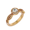 Lab Grown Round Cut Diamond Halo Ring In Yellow Gold