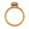 Lab Grown Round Cut Diamond Halo Ring In Yellow Gold