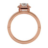 Lab Grown Round Cut Diamond Halo Ring In Rose Gold