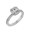 Lab Grown Round Cut Diamond Halo Ring In Platinum