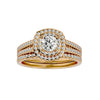 Lab Grown Round Cut Diamond Halo Ring In Yellow Gold