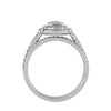 Lab Grown Round Cut Diamond Halo Ring In Platinum