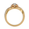 Lab Grown Round Cut Diamond Halo Ring In Yellow Gold