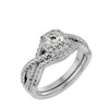 Lab Grown Round Cut Diamond Halo Ring In Platinum