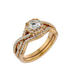 Lab Grown Round Cut Diamond Halo Ring In Yellow Gold