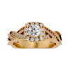 Lab Grown Round Cut Diamond Halo Ring In Yellow Gold