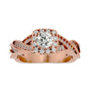 Lab Grown Round Cut Diamond Halo Ring In Rose Gold