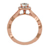 Lab Grown Round Cut Diamond Halo Ring In Rose Gold