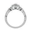 Lab Grown Round Cut Diamond Halo Ring In Platinum