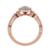 Lab Grown Round Cut Diamond Halo Ring In Rose Gold