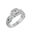 Lab Grown Round Cut Diamond Halo Ring In Platinum