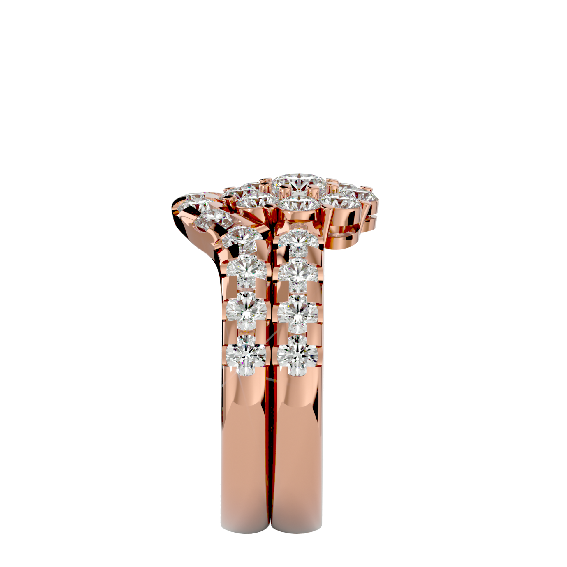 Lab Grown Round Cut Diamond Halo Ring In Rose Gold