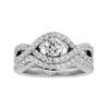 Lab Grown Round Cut Diamond Halo Ring In Platinum