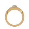 Lab Grown Round Cut Diamond Halo Ring In Yellow Gold