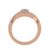 Lab Grown Round Cut Diamond Halo Ring In Rose Gold