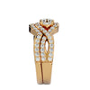 Lab Grown Round Cut Diamond Halo Ring In Yellow Gold