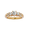 Lab Grown Round Cut Trio Diamond Ring In Yellow Gold