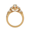 Lab Grown Round Cut Trio Diamond Ring In Yellow Gold