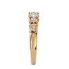 Lab Grown Round Cut Trio Diamond Ring In Yellow Gold