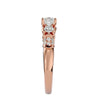 Lab Grown Round Cut Trio Diamond Ring In Rose Gold