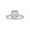 Lab Grown Emerald Cut Diamond In White Gold Halo Ring