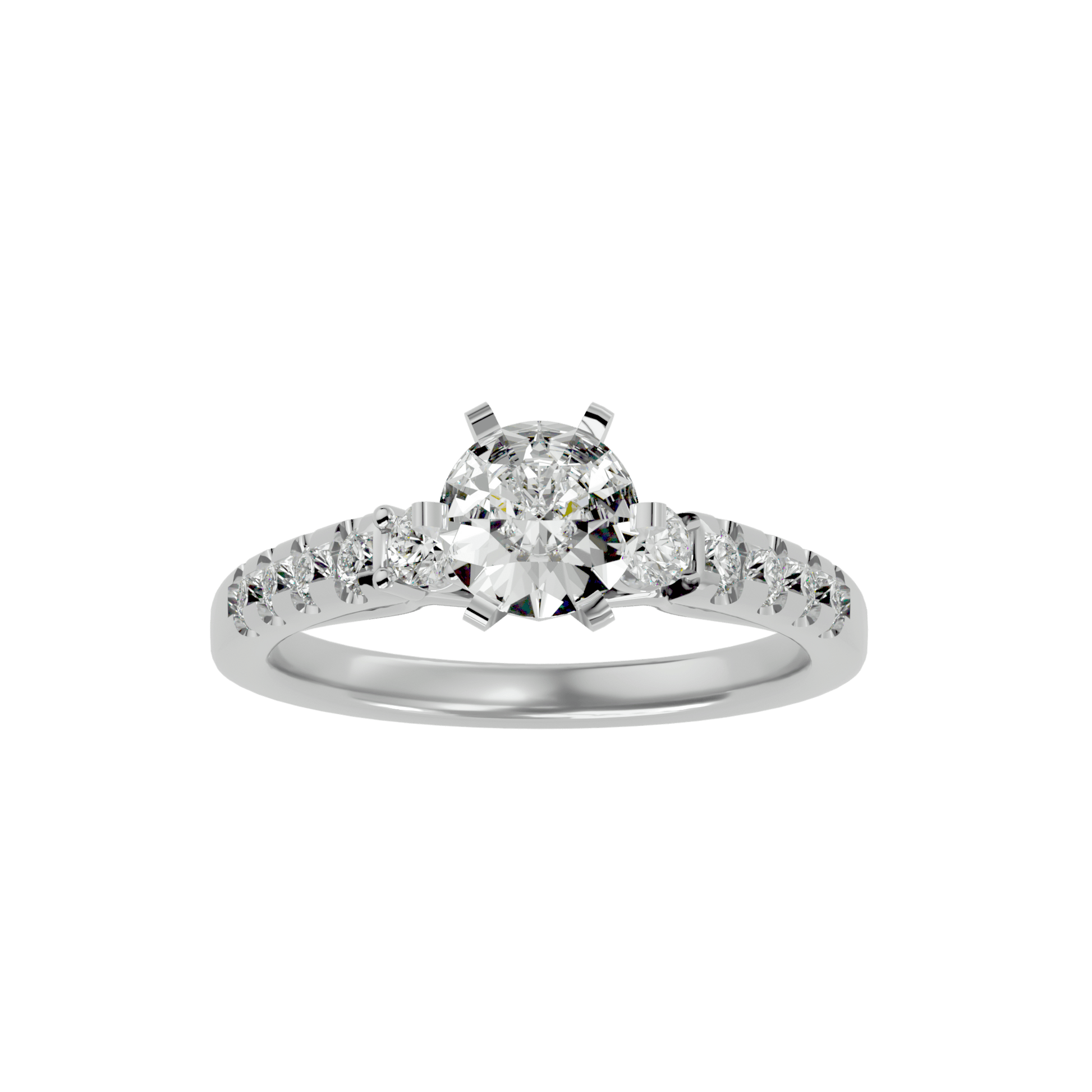 Lab Grown Round Cut Diamond Halo Ring In Platinum