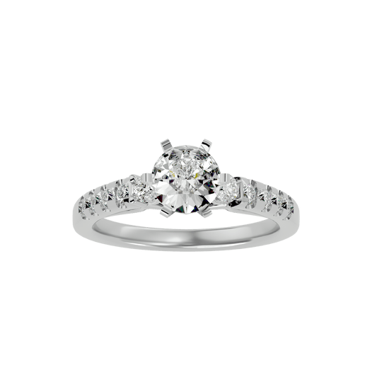 Lab Grown Round Cut Diamond Halo Ring In Platinum