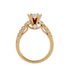 Lab Grown Round Cut Diamond Halo Ring In Yellow Gold