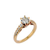 Lab Grown Round Cut Diamond Halo Ring In Yellow Gold