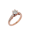 Lab Grown Round Cut Diamond Halo Ring In Rose Gold