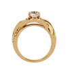 Lab Grown Round Cut Diamond Halo Ring In Yellow Gold