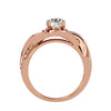 Lab Grown Round Cut Diamond Halo Ring In Rose Gold