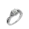 Lab Grown Round Cut Diamond Halo Ring In Platinum