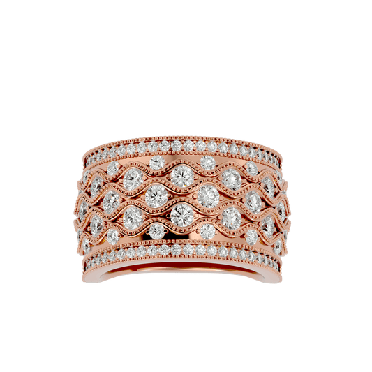 Lab Grown Round Diamond Band Ring In Rose gold