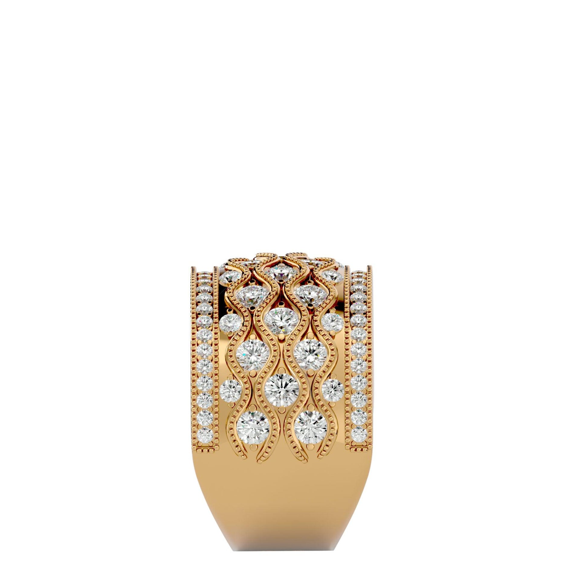 Lab Grown Round Diamond Band Ring In Yellow gold