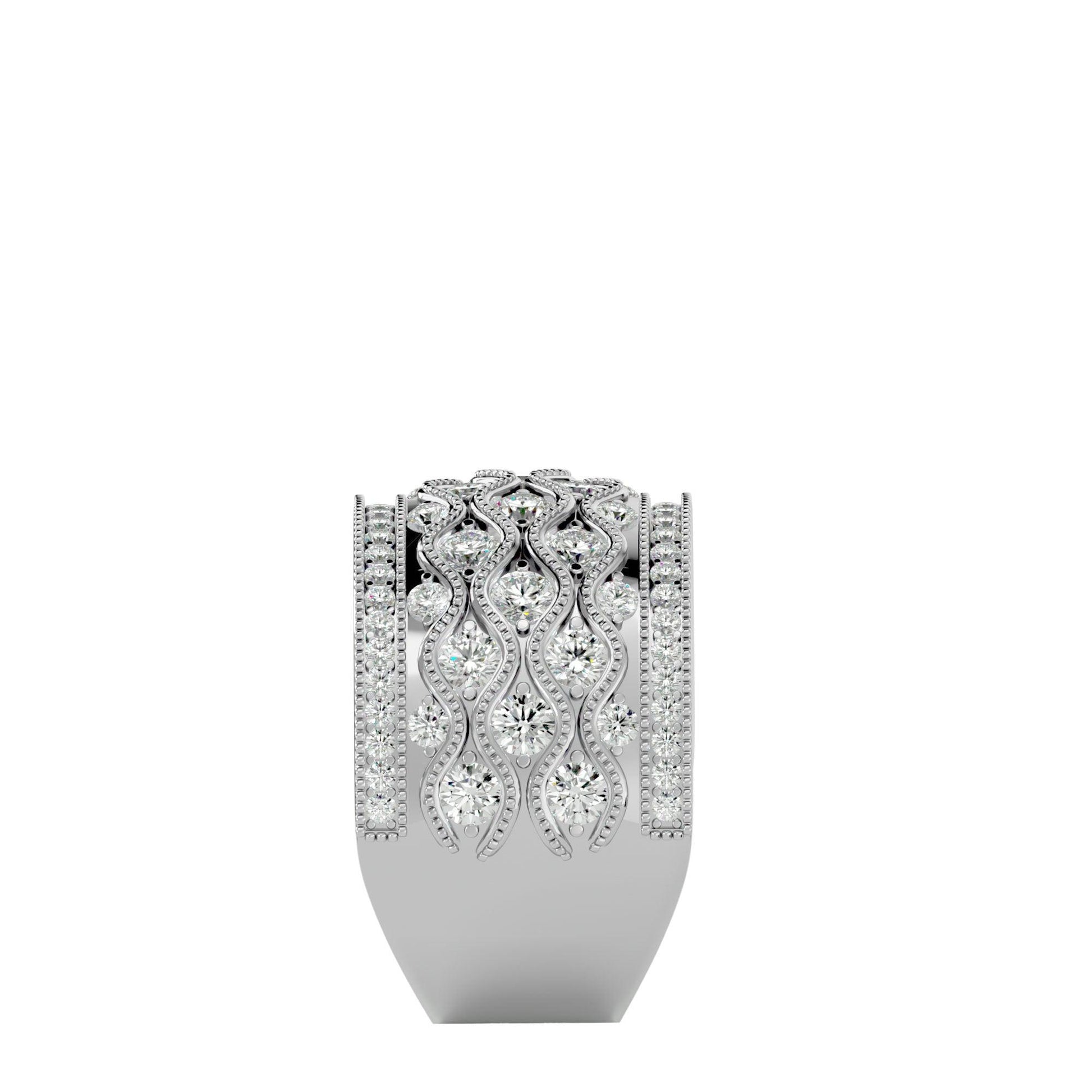 Lab Grown Round Diamond Band Ring In Platinum