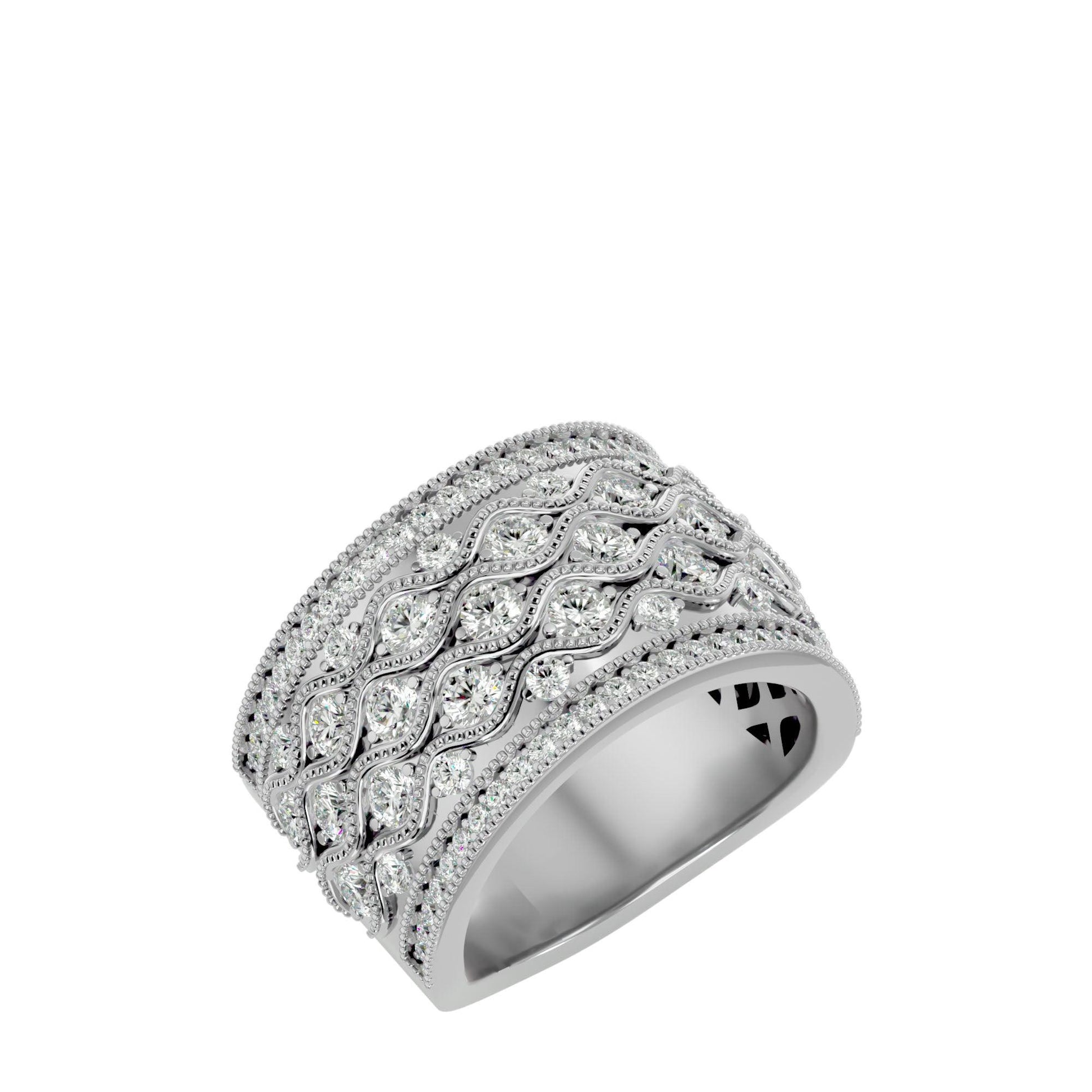 Lab Grown Round Diamond Band Ring In Platinum