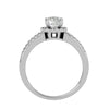 Lab Grown Round Cut Diamond Halo Ring In Platinum