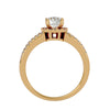 Lab Grown Round Cut Diamond Halo Ring In Yellow Gold