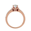 Lab Grown Round Cut Diamond Halo Ring In Rose Gold